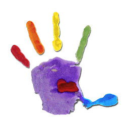 Jordan's childhood handprint, her maker's mark, indicating paint she made by hand
